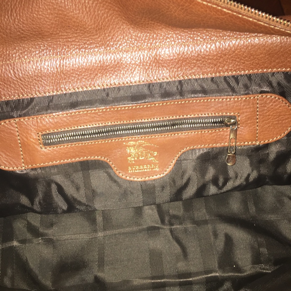 Burberry Chestnut Leather Quilted Manor Satchel - Picture 8 of 9